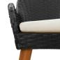 Preview: 5-teilige Garten Essgruppe Schwarzes Poly Rattan