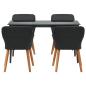 Preview: 5-teilige Garten Essgruppe Schwarzes Poly Rattan