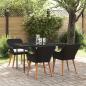 Preview: 5-teilige Garten Essgruppe Schwarzes Poly Rattan
