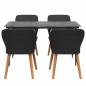 Preview: 5-teilige Garten Essgruppe Schwarzes Poly Rattan
