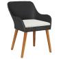 Preview: 5-teilige Garten Essgruppe Schwarzes Poly Rattan