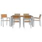 Preview: Garten Essgruppe 7 pcs Grau Massivholz Akazie
