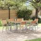 Preview: Garten Essgruppe 7 pcs Grau Massivholz Akazie