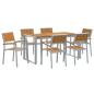 Preview: Garten Essgruppe 7 pcs Grau Massivholz Akazie