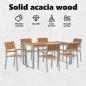 Preview: Garten Essgruppe 7 pcs Grau Massivholz Akazie