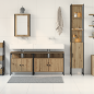 Preview: 4-teiliges Badezimmermöbel-Set aus Artisan-Eiche, beschichtetem Holz