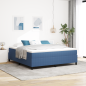 Preview: Boxspringbett Blau Cordstoff