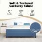Preview: Boxspringbett Blau Cordstoff