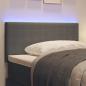 Preview: LED Kopfteil mit LED-Lichtleisten Hellgrau 80 cm Cordstoff