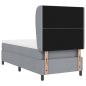 Preview: Boxspringbett mit Matratze - Hellgrau, 90x200 cm, Stoff