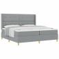 Preview: Boxspringbett mit Matratze in Hellgrau, 200x200 cm, Stoff