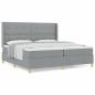 Preview: Boxspringbett mit Matratze in Hellgrau, 200x200 cm, Stoff