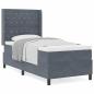Preview: Boxspringbett mit Matratze Dunkelgrau 90x200 cm Samt