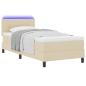 Preview: LED Boxspringbett mit Matratze Creme 90x200 cm Stoff