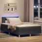 Preview: Boxspringbett mit Matratze & LED Dunkelgrau 120x200 cm Stoff