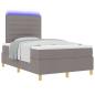 Preview: LED Boxspringbett mit Matratze Taupe 120x200 cm Stoff