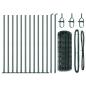 Preview: Eurozaun mit 13 Flanschpfosten 0.6x25 m galvanisierter Stahl