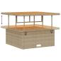 Preview: 9-teiliges Garten-Sofa-Set mit Kissen, Beige, Poly-Rattan, Akazie