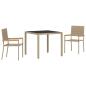 Preview: 3-teiliges Garten Essgruppe Beige Poly Rattan