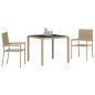 Preview: 3-teiliges Garten Essgruppe Beige Poly Rattan