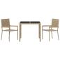 Preview: 3-teiliges Garten Essgruppe Beige Poly Rattan