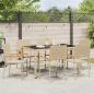 Preview: 7-teiliges Gartentischset Beige Poly-Rattan