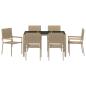 Preview: 7-teiliges Gartentischset Beige Poly-Rattan