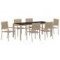 Preview: 7-teiliges Gartenset Beige Poly-Rattan