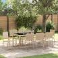 Preview: ARDEBO.de - 9-teilige Garten Essgruppe Beige Poly Rattan