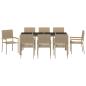 Preview: 9-teilige Garten Essgruppe Beige Poly Rattan