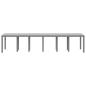 Preview: Gartentisch Hellgrau 350 x 100 x 74 cm Poly-Rattan