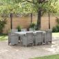 Preview: ARDEBO.de - Garten-Essgruppe 9 pcs Hellgrau 8-Sitzer Polypropylen