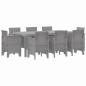 Preview: Garten-Essgruppe 9 pcs Hellgrau 8-Sitzer Polypropylen