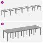 Preview: Garten Esstisch Set 15 pcs Hellgrau Groß Poly Rattan, Stahl