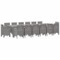 Preview: Garten Esszelt 15 pcs Hellgrau 14-Sitzer Rattan