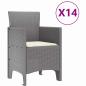 Preview: Garten-Esszimmer-Set 15 pcs Hellgrau 14-Sitzer