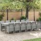 Preview: ARDEBO.de - Garten Esszimmer Set 13 pcs Hellgrau Groß Poly Rattan & Stahl
