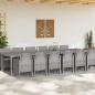 Preview: Garten Esszimmer Set 13 pcs Hellgrau Groß Poly Rattan & Stahl