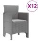 Preview: Garten Esszimmer Set 13 pcs Hellgrau Groß Poly Rattan & Stahl