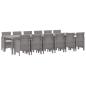 Preview: Garten Essgruppe 13 pcs Hellgrau 12-Sitzer Rattan