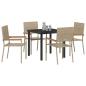 Preview: 5-teiliges Garten-Esszimmer-Set in Beige aus Poly-Rattan