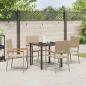 Preview: 5-teiliges Garten-Esszimmer-Set in Beige aus Poly-Rattan