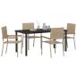 Preview: 5-teiliges Garten-Esszimmer-Set in Beige aus Poly Rattan