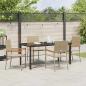 Preview: 5-teiliges Garten-Esszimmer-Set in Beige aus Poly Rattan