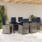 Preview: Garten Essgruppe 7 stk. Grau Poly-Rattan