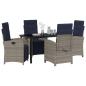Preview: 5-teiliges Garten-Esszimmer-Set aus grauem Poly-Rattan.
