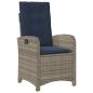 Preview: 7-teiliges Garten-Esszimmer-Set aus grauem Poly-Rattan
