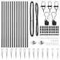 Preview: Zaunpfahl Set 13 pcs Grau Ø32mm 100 cm Metall