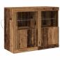 Preview: Side Cabinets mit LED-Lichtern 2 Stück Altholz 41x37x67 cm