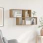 Preview: ARDEBO.de - Wandregal Eichenholz 100x20x53 cm Konstruktion Holz
